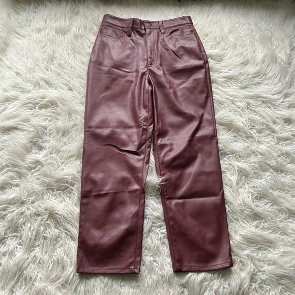Madewell The Perfect Vintage Straight Jean: Faux Leather Edition - Picture 2 of 5